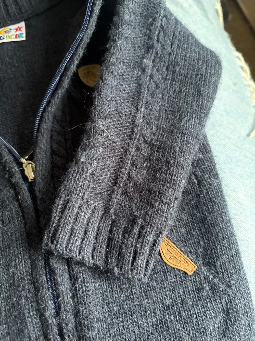 boys size 5 outfit bundle sweater & jeans navy knit cardigan denim pants